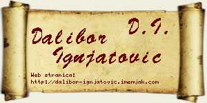 Dalibor Ignjatović vizit kartica